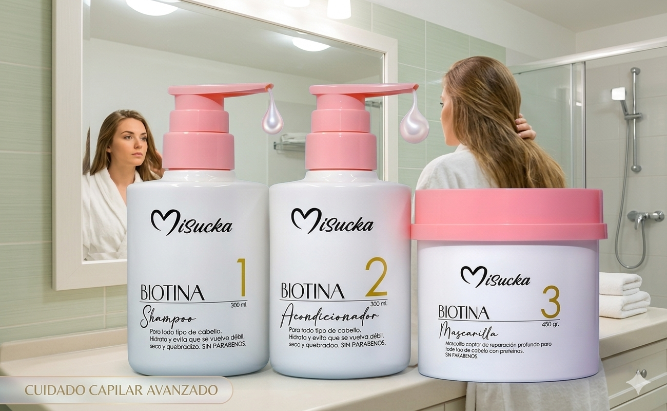 Shampoo Acondicionador Y Mascarilla Kit Con Biotina Misucka-4