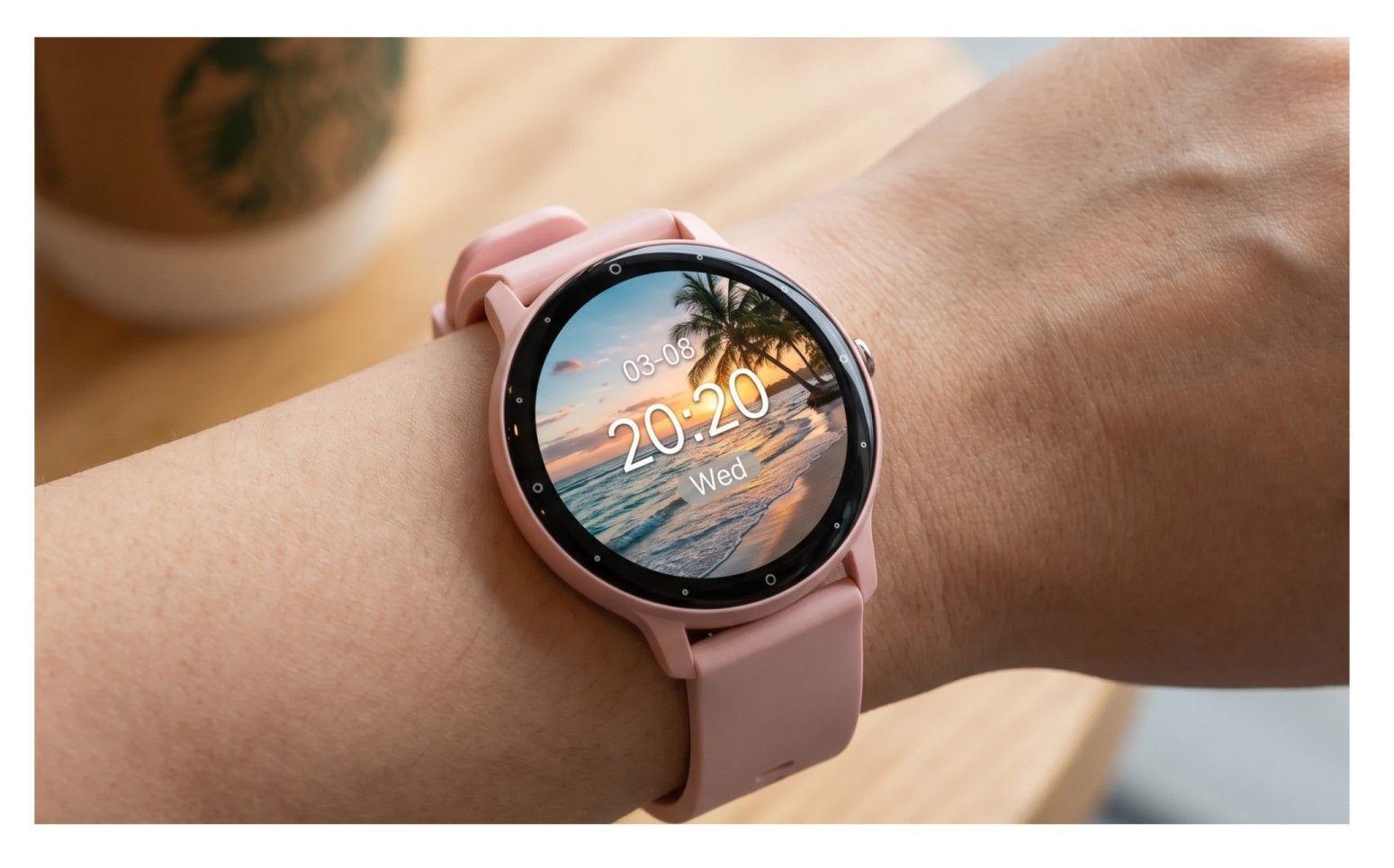 Reloj Inteligente Para Mujer SmartWatch ZL02 Rosado IP67-3