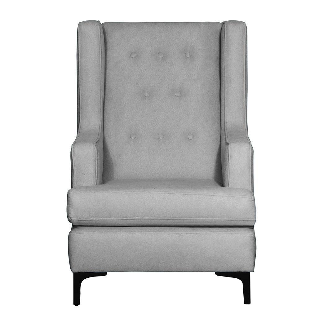 Poltrona 1c Escandinava botones tela Gris  68x78x104-0
