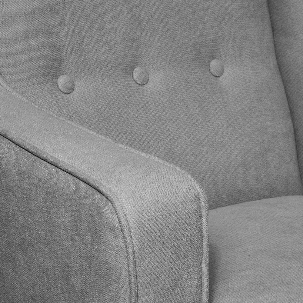 Poltrona 1c Escandinava botones tela Gris  68x78x104-2