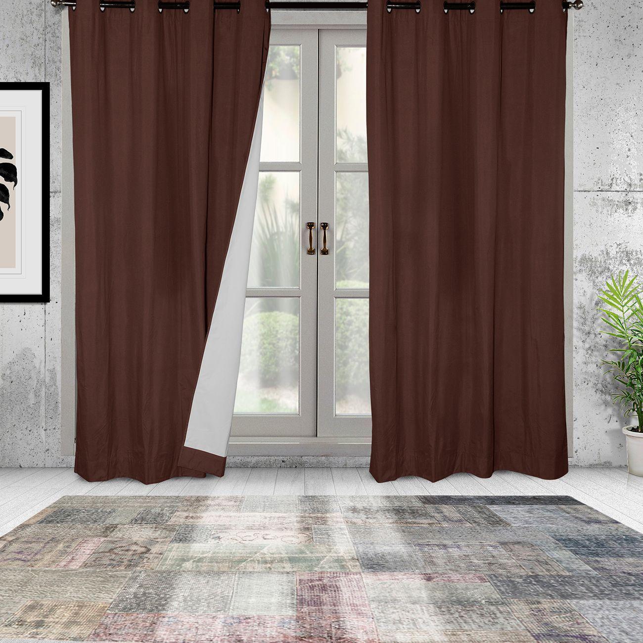 Cortinas Set B.O. Microfibra 1.40 x 2.25 Café-0