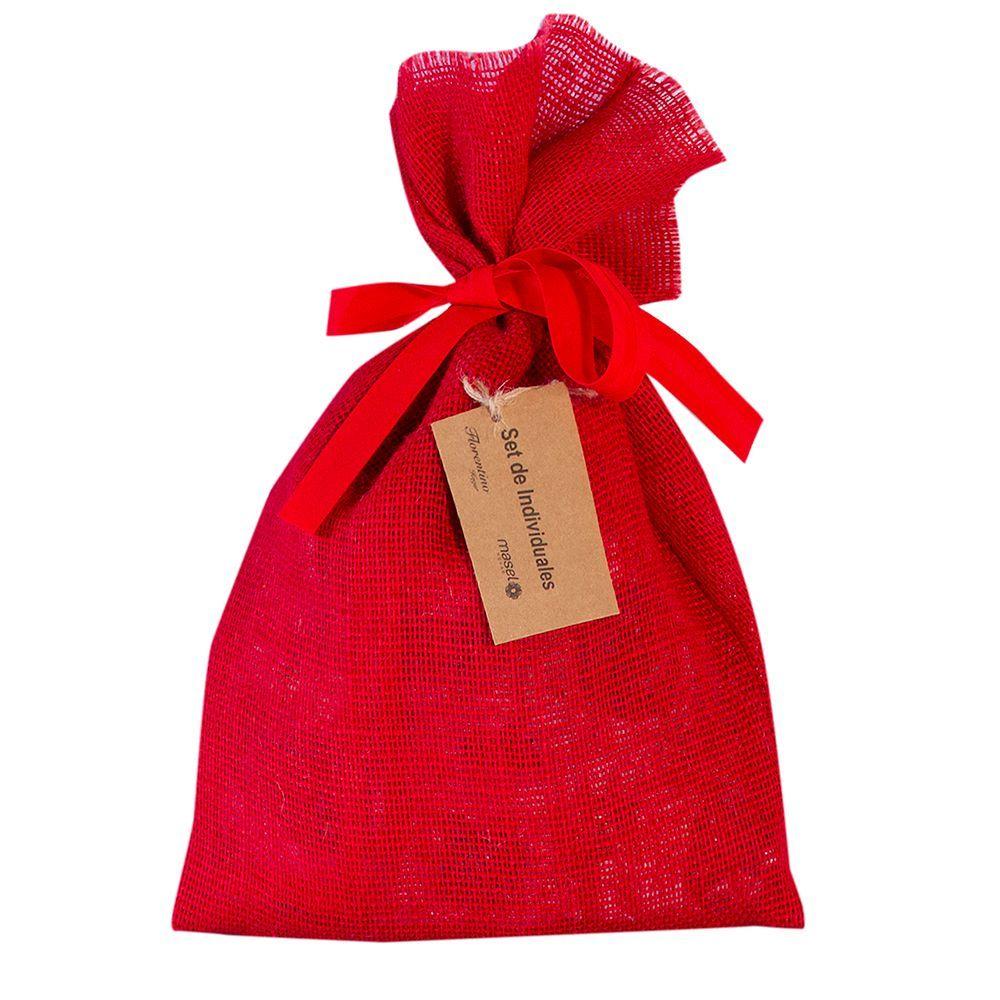 set Camino de mesa c 6 individuales Lona espa ola estampada Navidad Corazones-3