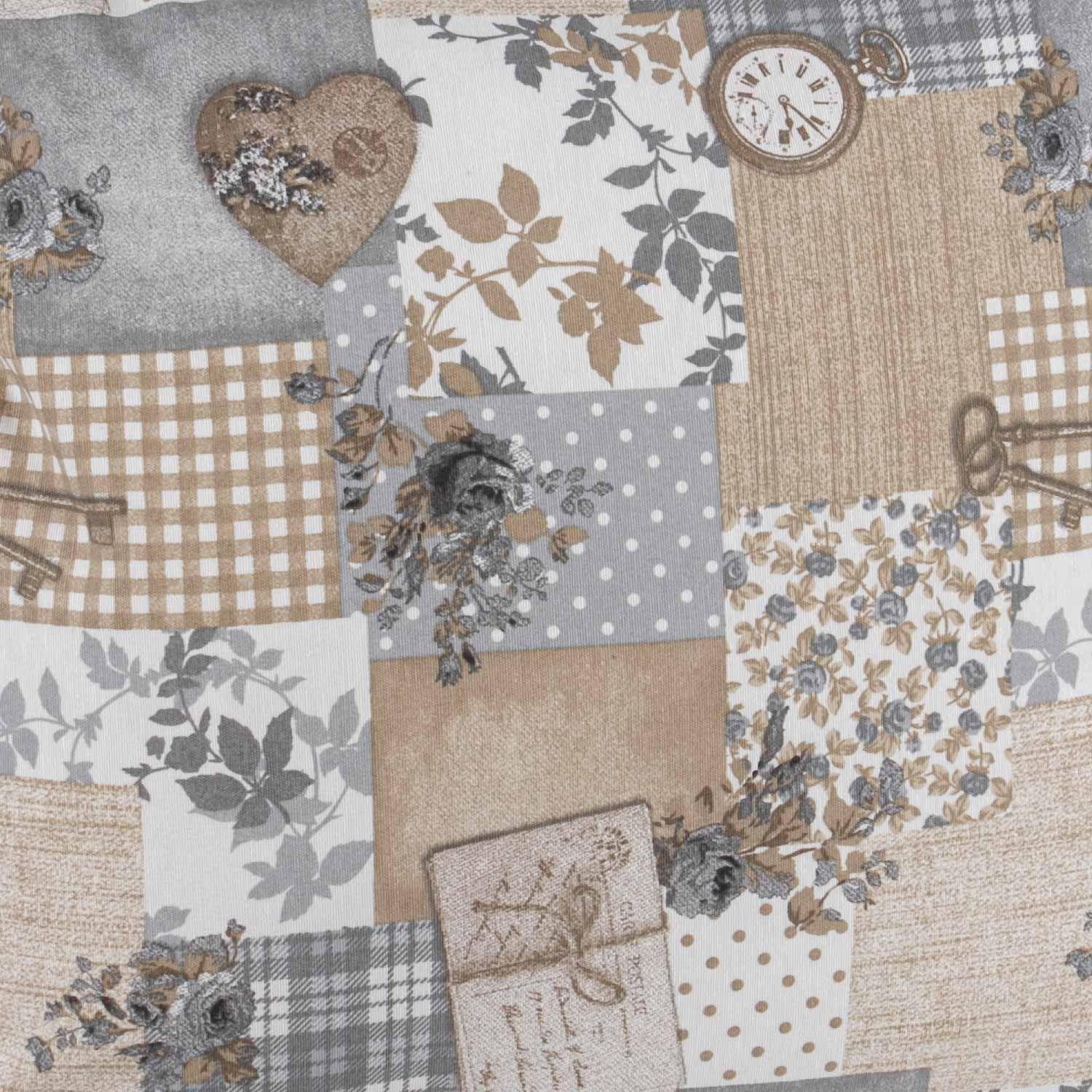 Set 2 cojines Lona Española Patchwork 50x50 Gris-2