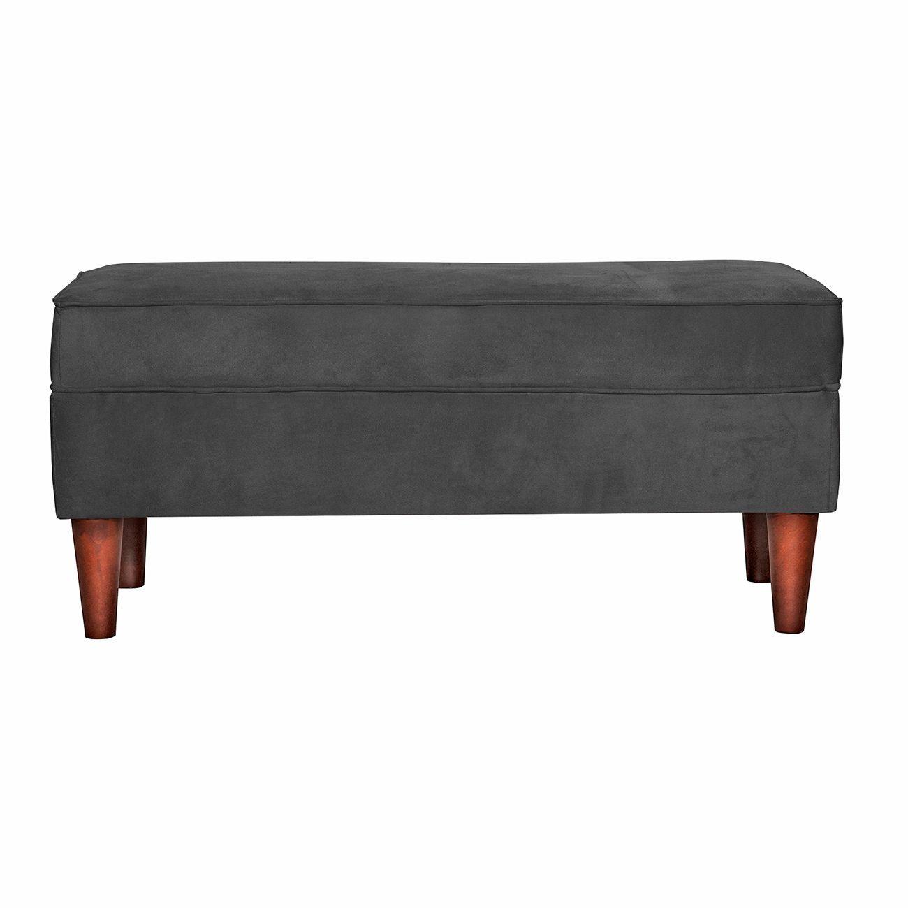 Banqueta Florencia Felpa Gris Oscuro 100x45x42 cm-0