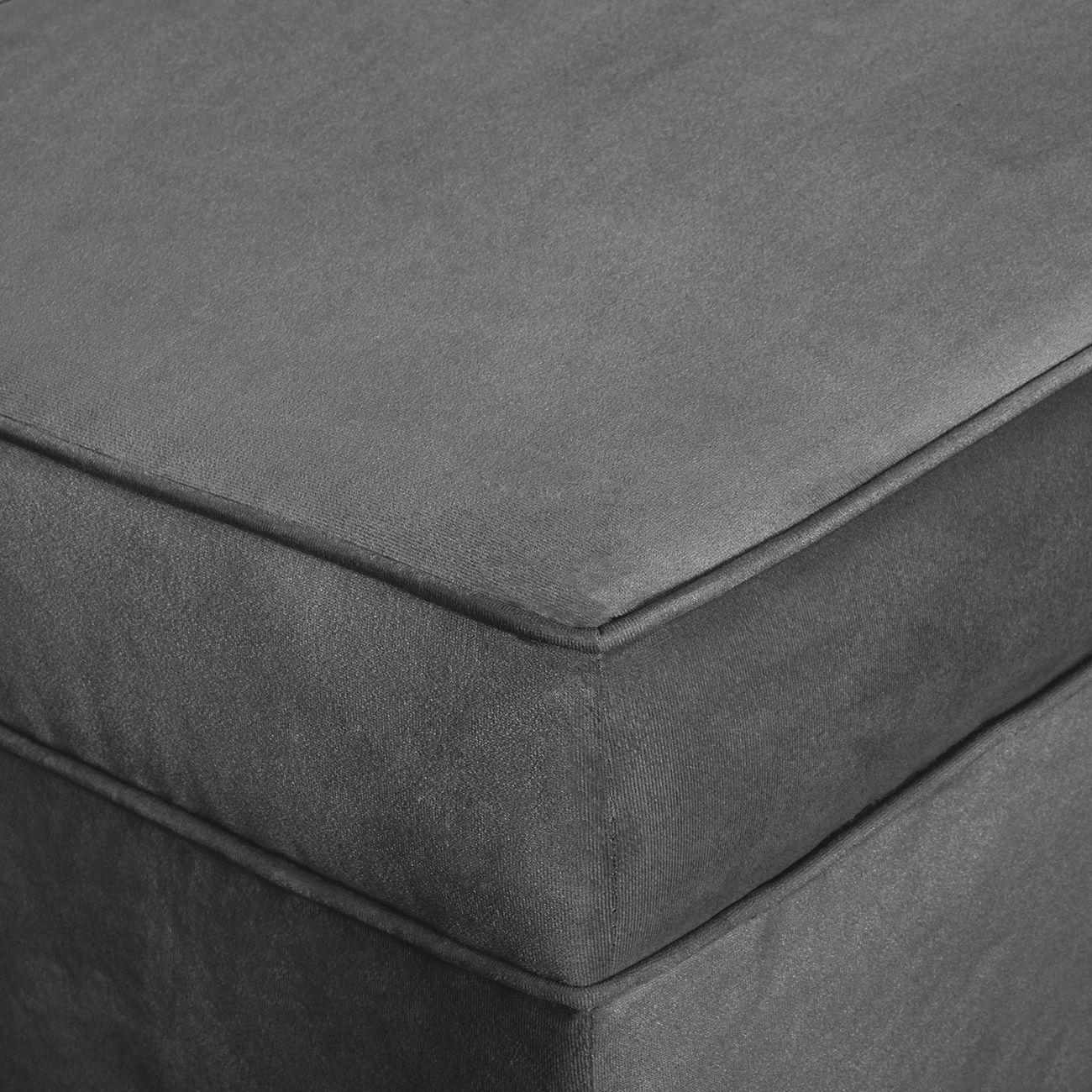 Banqueta Florencia Felpa Gris Oscuro 100x45x42 cm-2