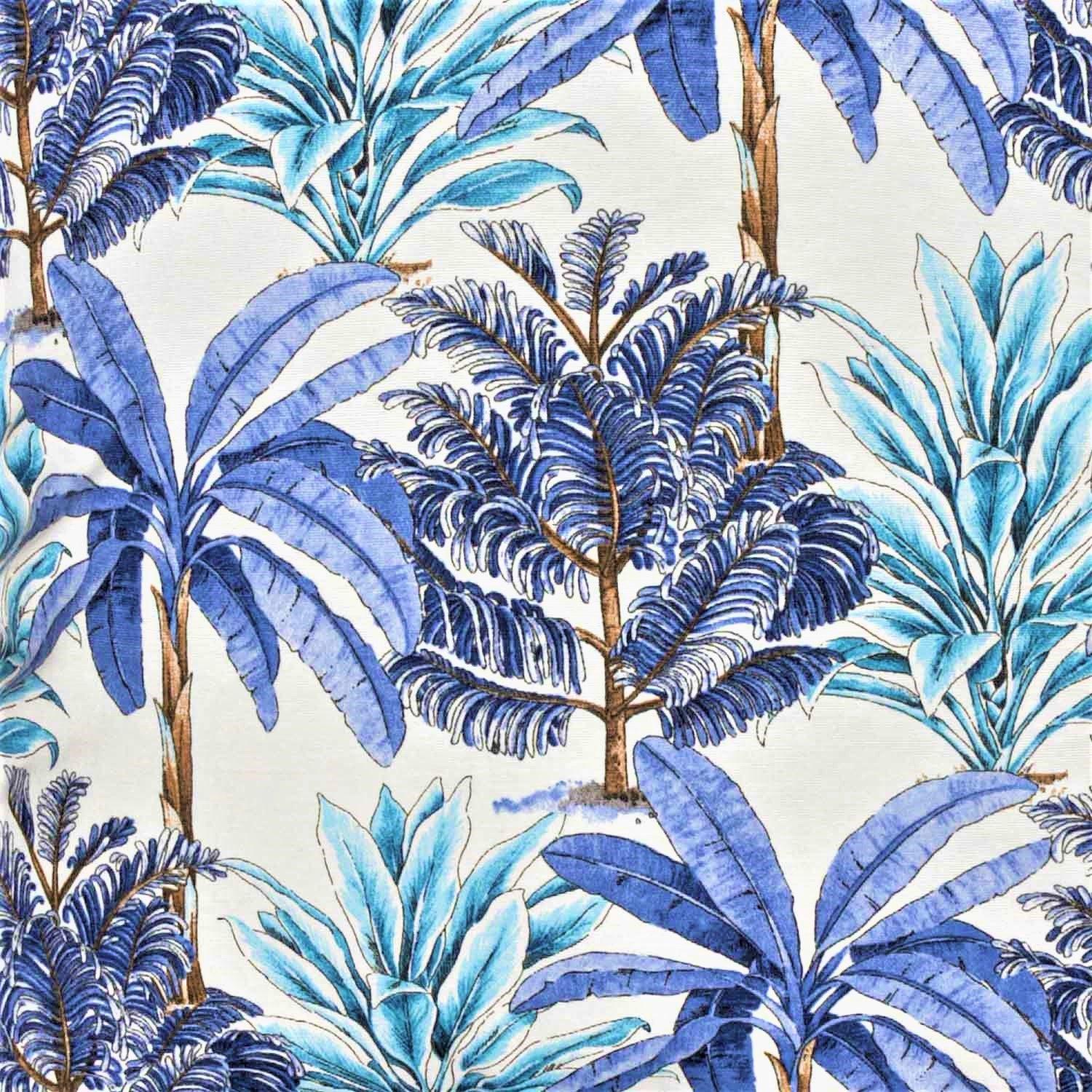 Set 4 cojines Lona Española Palmeras 50x50 AZUL-2