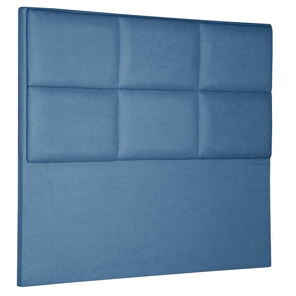 Respaldo Cama 2 pl Square  152 x 8 x 130 cms  Tela Azul petroleo-1