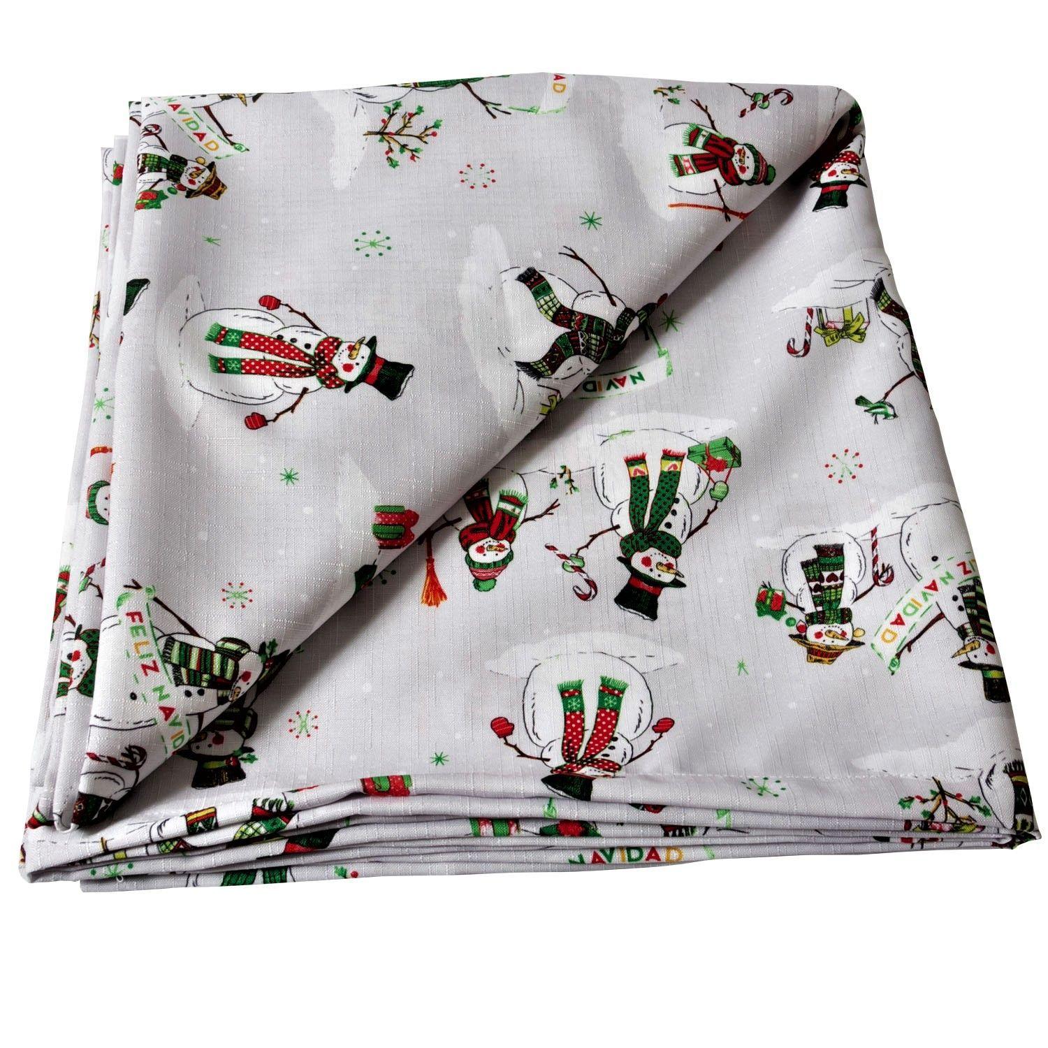 Mantel Linette Navideño Frosty 210x150 Ivory-0