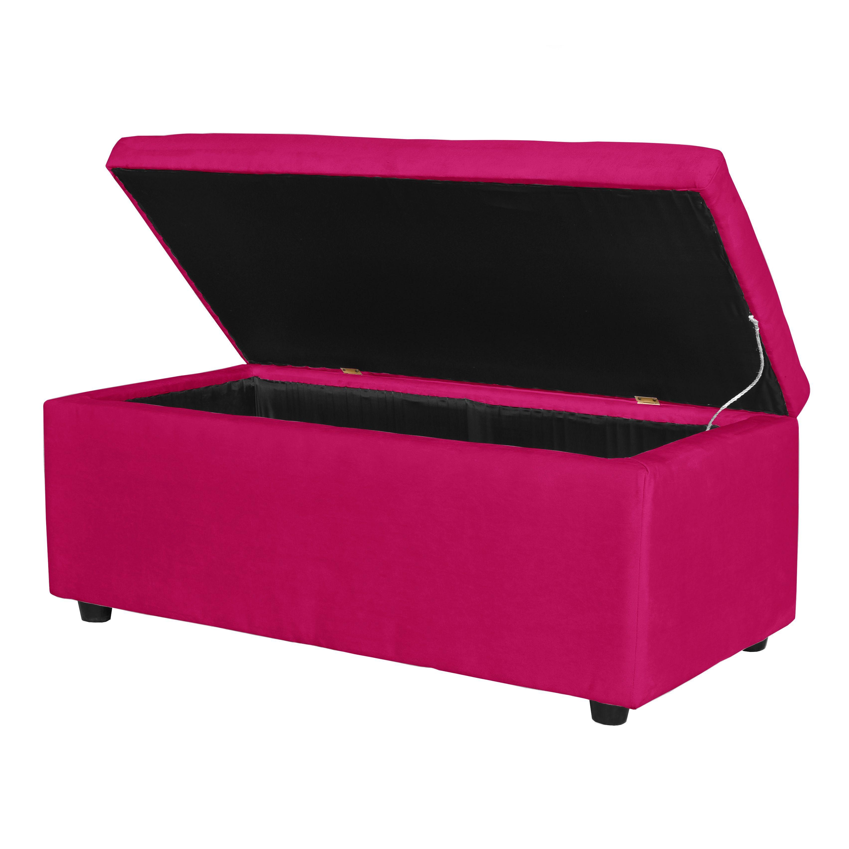 Banqueta Baul Felpa 100 X 50 X 45 fucsia-0