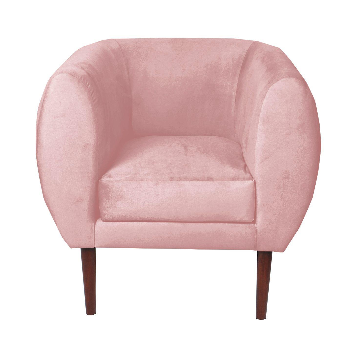 Poltrona Curvee 80 x 70 x 78 alt Felpa Rosa-0