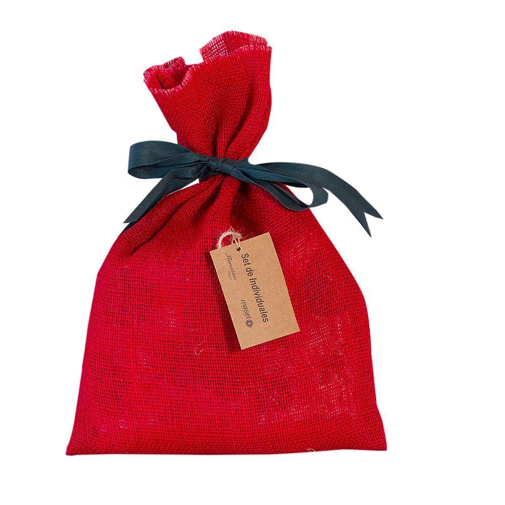 Camino de mesa Lona espa ola estampada Navidad Corazones-3