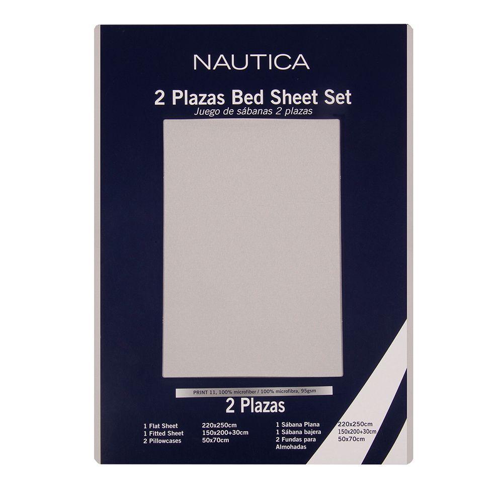 Juego de Sabanas 2PL lisas Microfibra 95gsm Nautica Home Gris-3