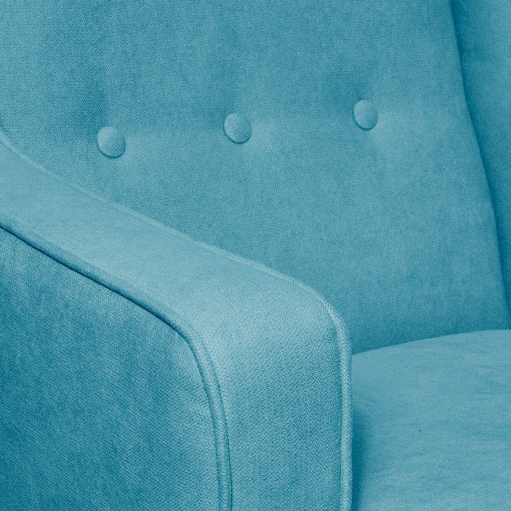 Poltrona 1c Escandinava botones tela Turquesa  68x78x104-2