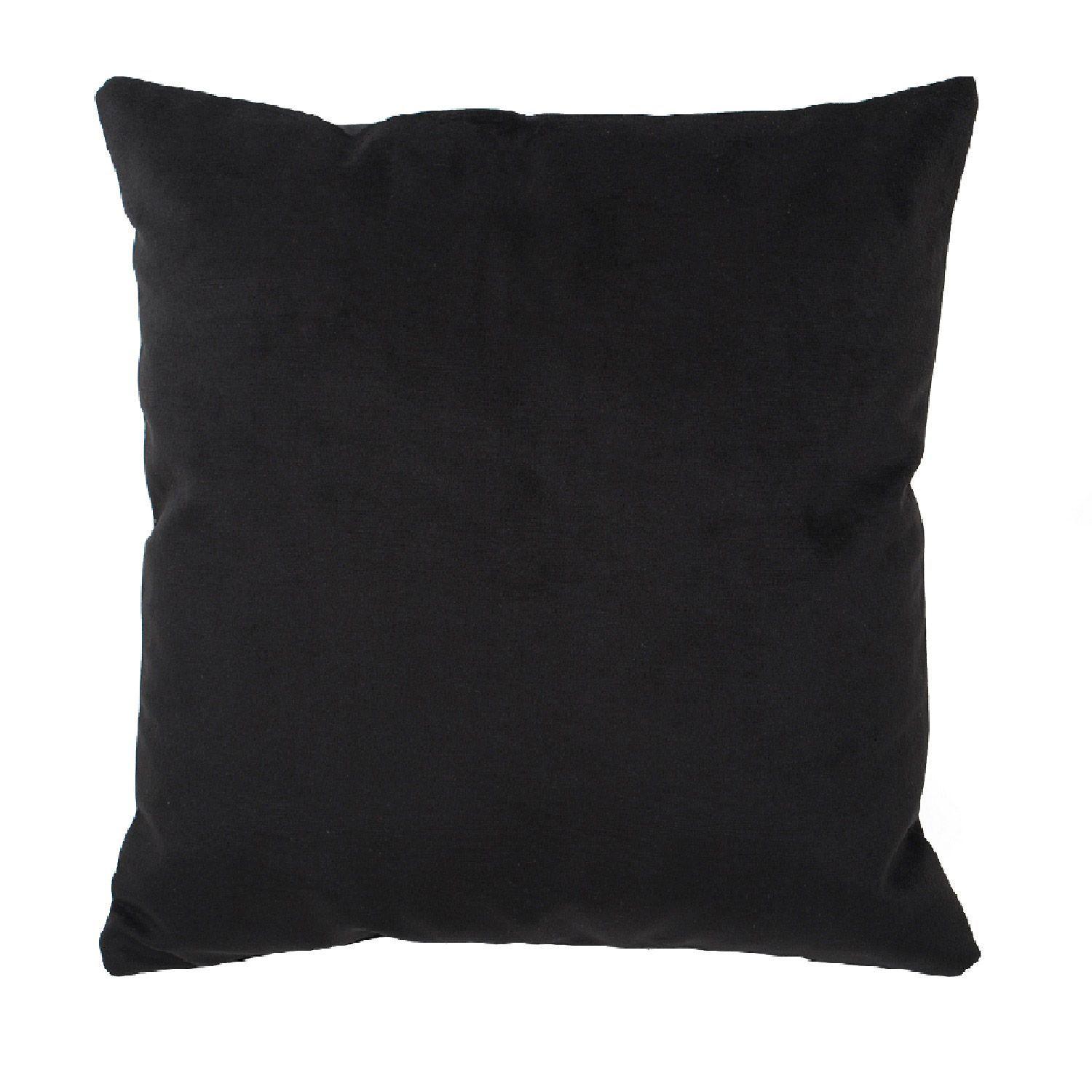 Set 4 Cojines Tela  40x40   Lona Keila  y Felpa  Negro-1