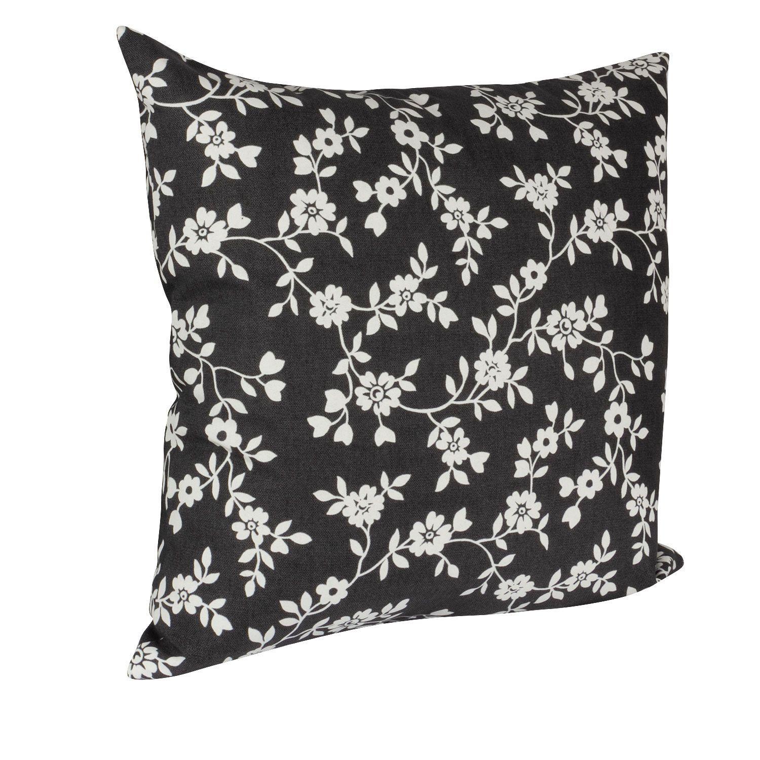 Set 4 Cojines Tela  40x40   Lona Keila  y Felpa  Negro-2