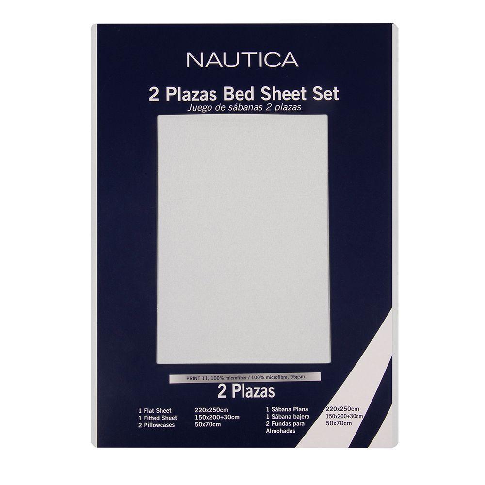 Juego de Sabanas 1 5 pl lisas Microfibra 95gsm Nautica Home Beige-3