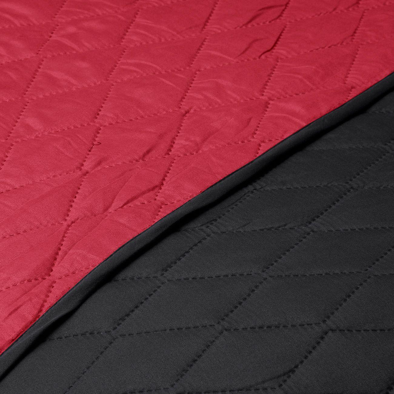 Quilt Bicolor Masel 1,5 plazas Negro - Rojo 180x250-2