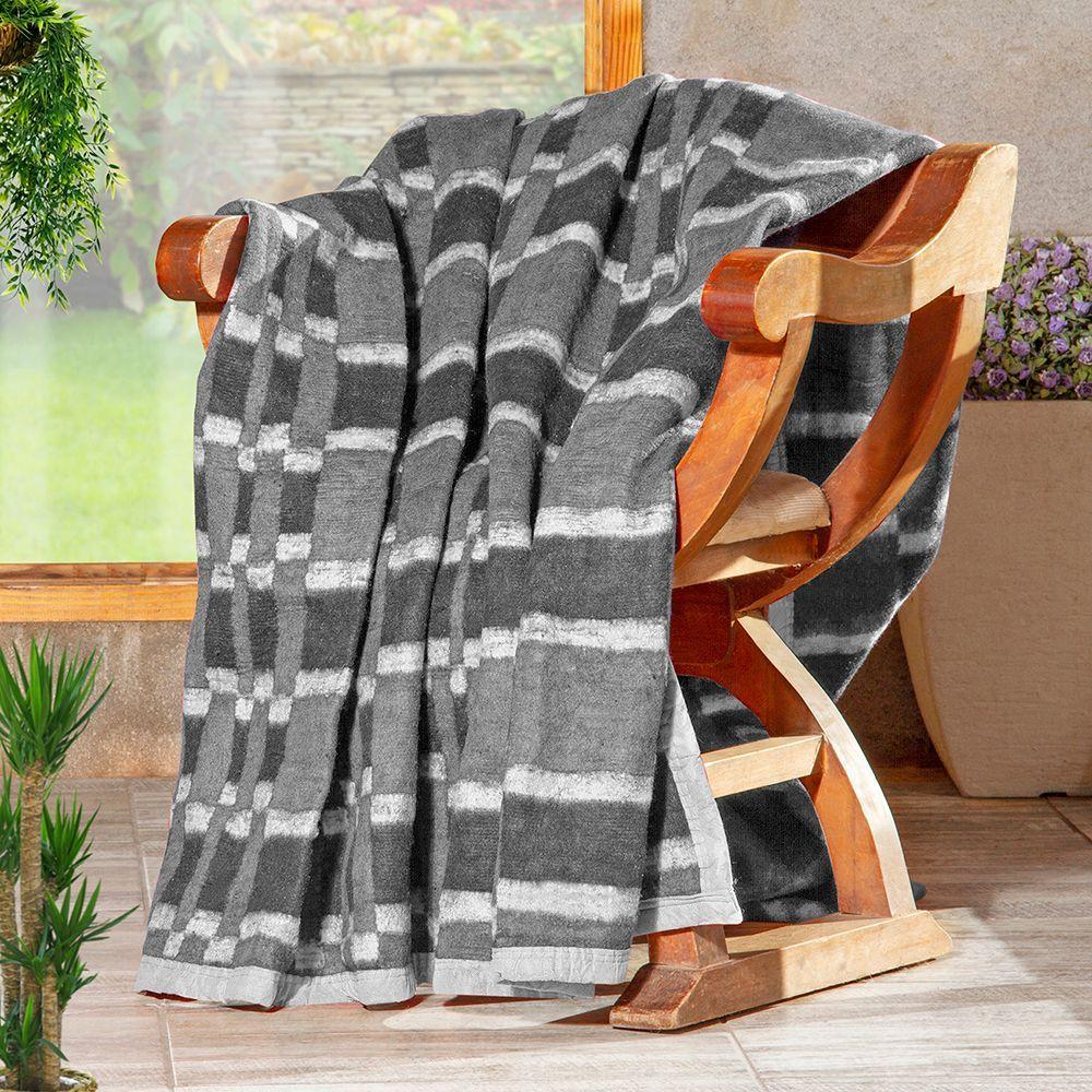 Frazada Polycotonn 2 pl Gris -negro-3