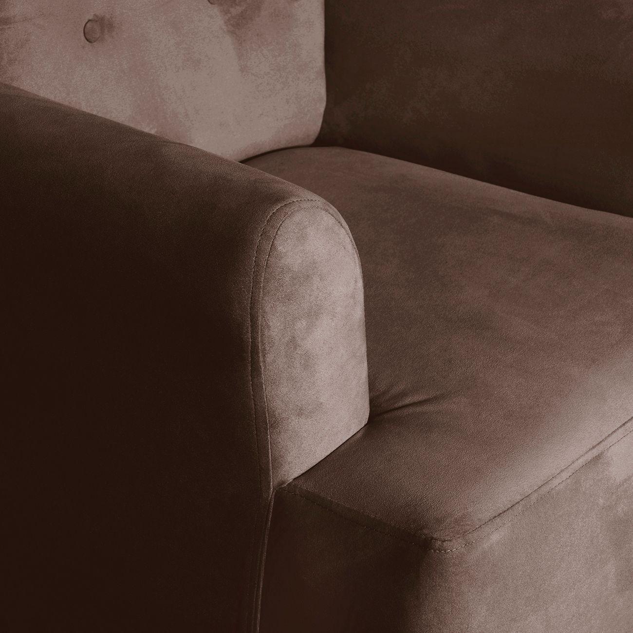 Poltrona York 1c Felpa  Chocolate 75x55x92 cm-2