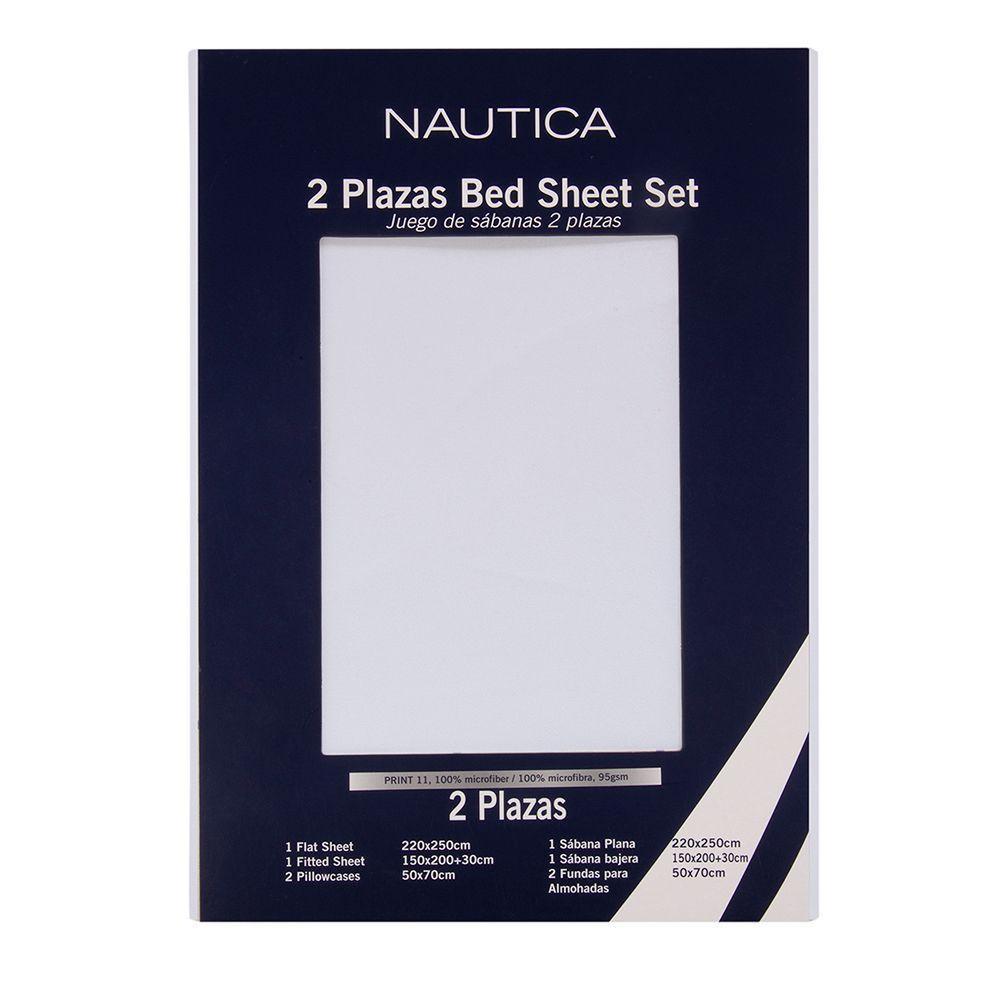 Juego de Sabanas king Microfibra lisas 95gsm Nautica Home Blanco-4