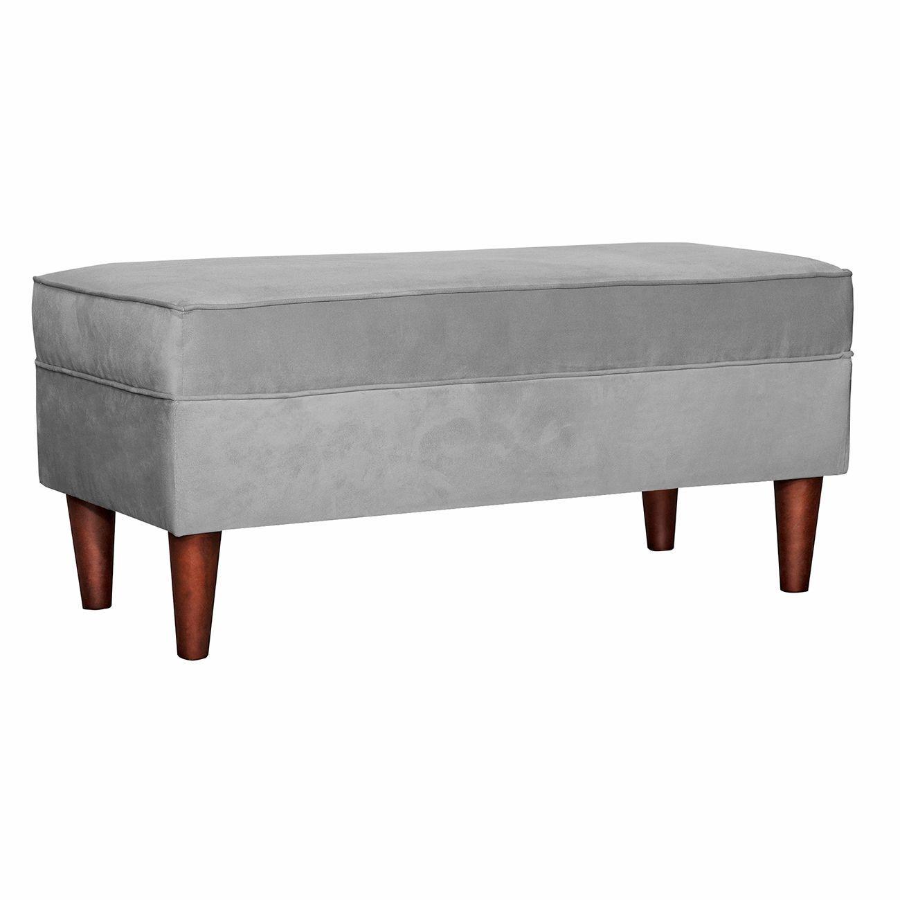 Banqueta Florencia Felpa  Gris 100x45x42 cm-1
