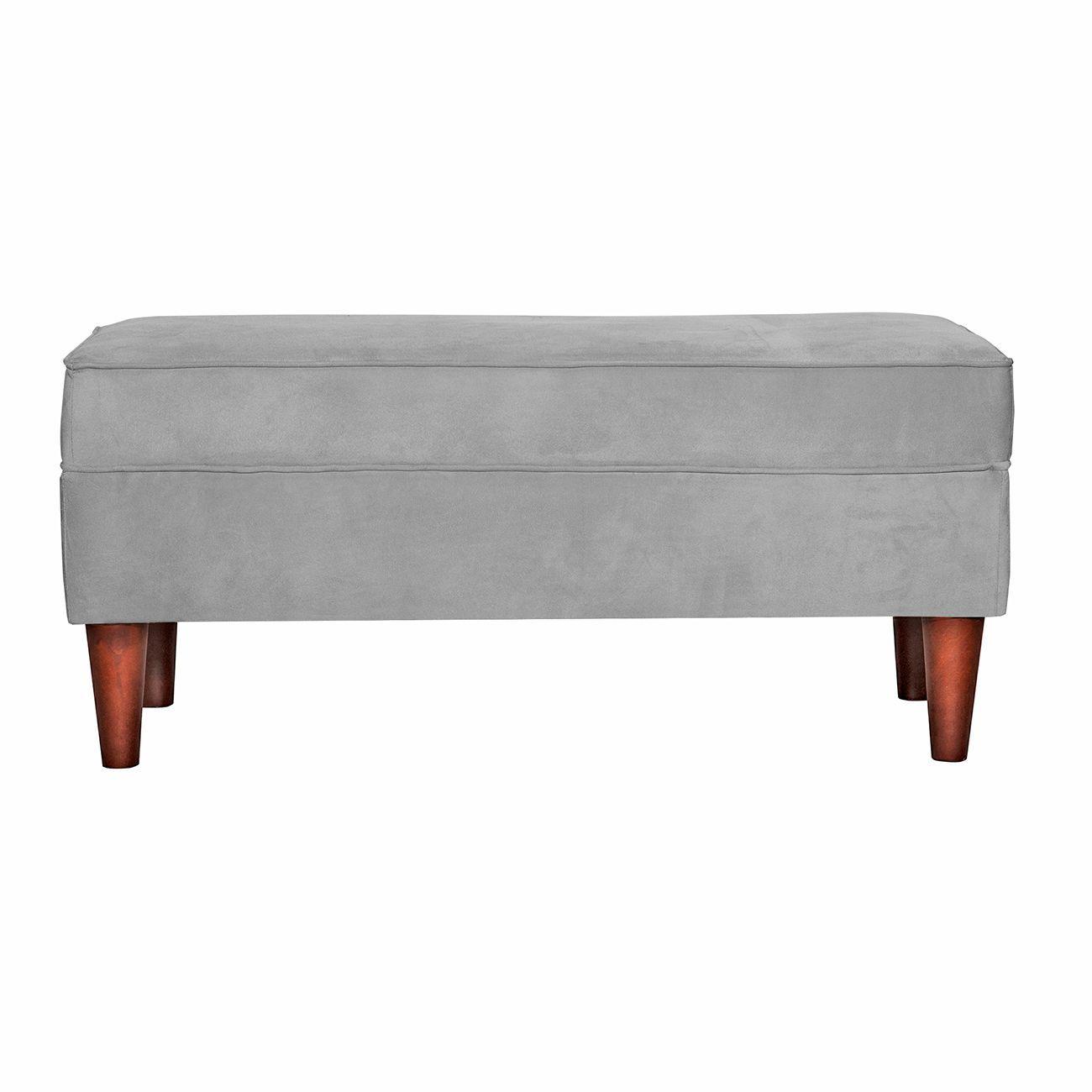 Banqueta Florencia Felpa  Gris 100x45x42 cm-0