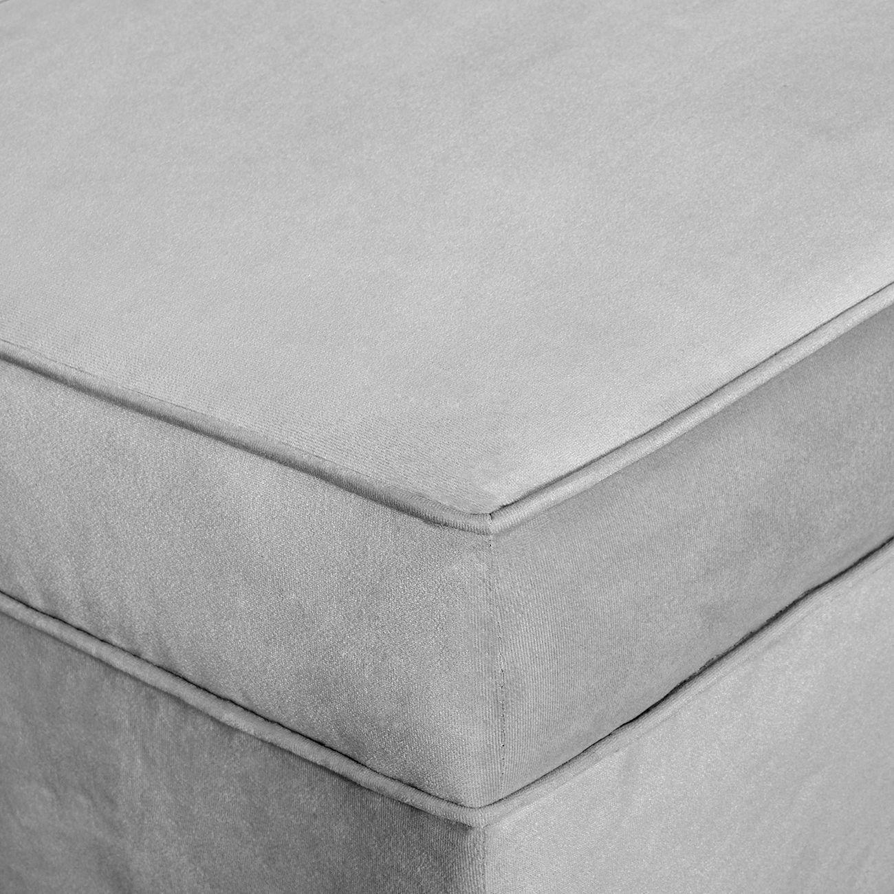 Banqueta Florencia Felpa  Gris 100x45x42 cm-2