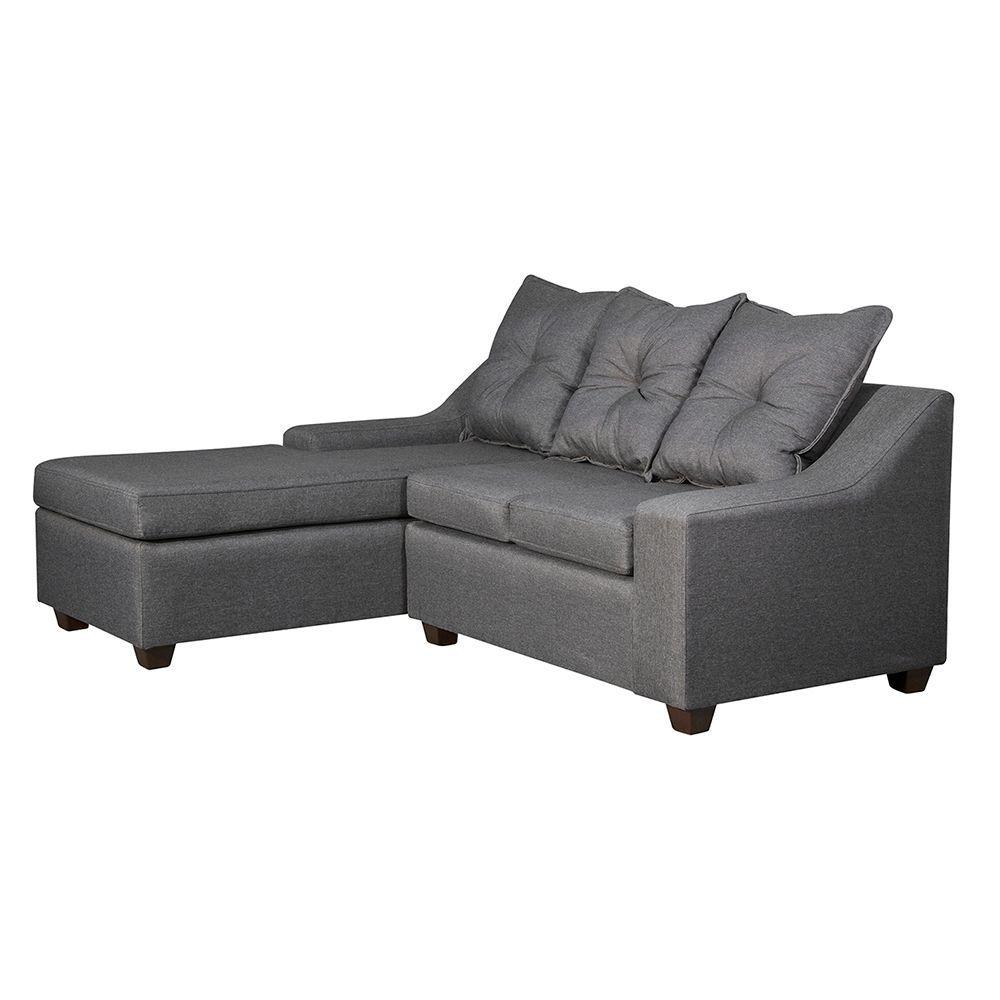  Seccional Viena 3 cuerpos  Izquierda  Tela Gris oscuro 195x 155 x90-2