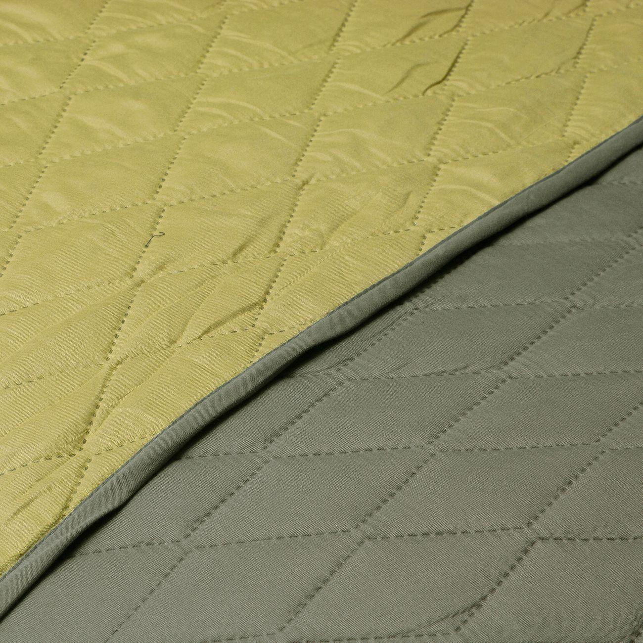 Quilt Bicolor Masel 2 plazas verde olive - pistacho 220x250-2