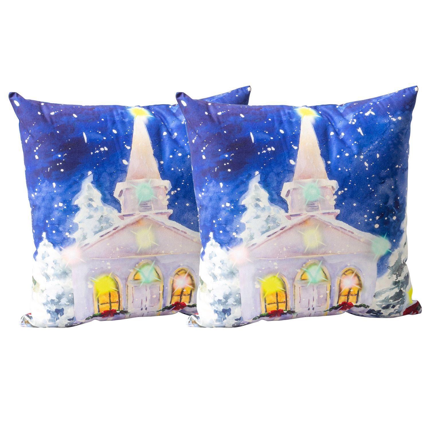 Set 2 Cojines Navidad 45 x 45 Azul-0