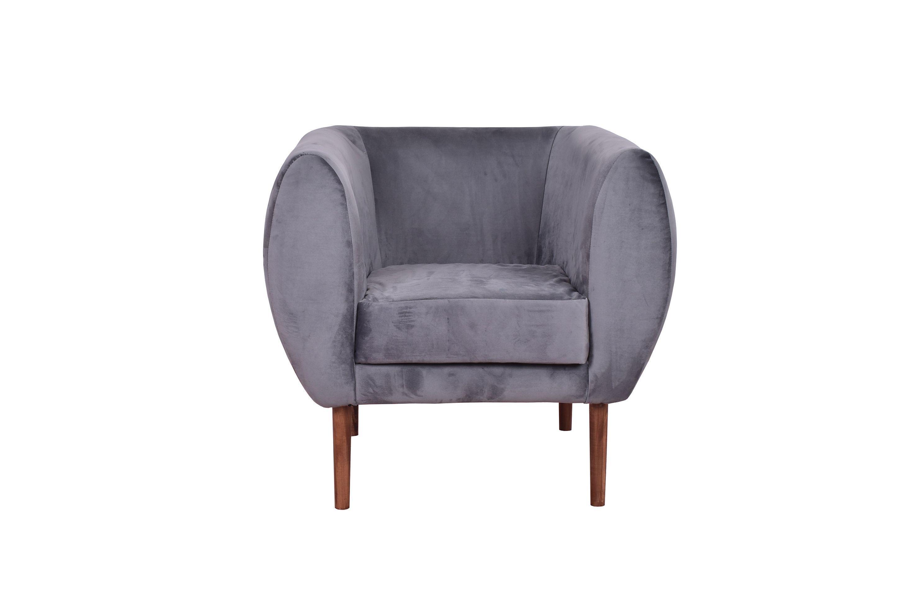 Poltrona Masel Curva 80x70x78 cm Gris-1