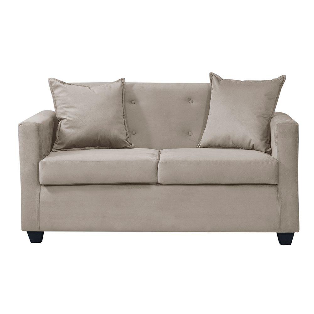 Set Sofa 2c Gramado Banqueta Baul Felpa Beige-2