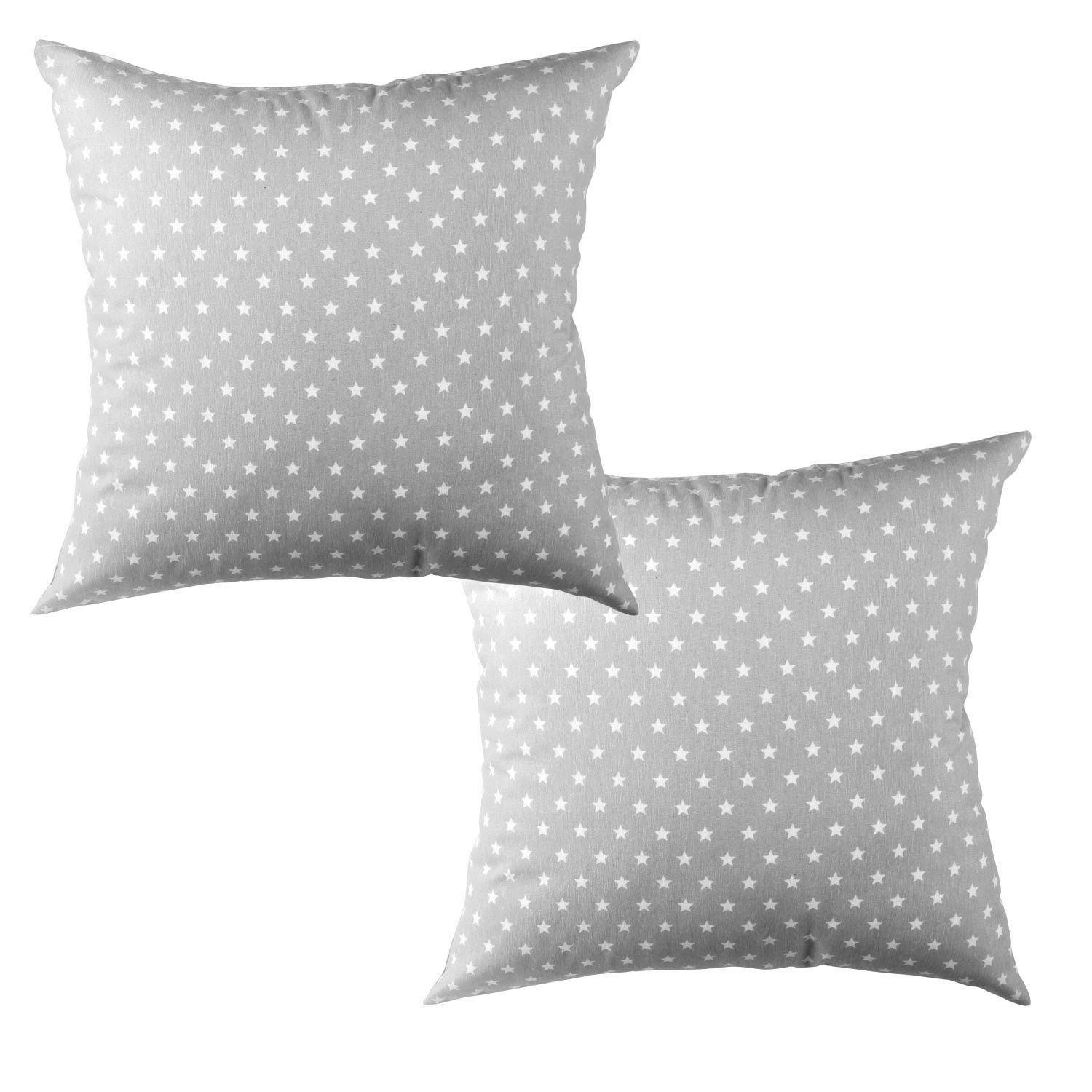 Set 2 Cojines Lona Mini  Estrellita Gris 50x50 cm-0