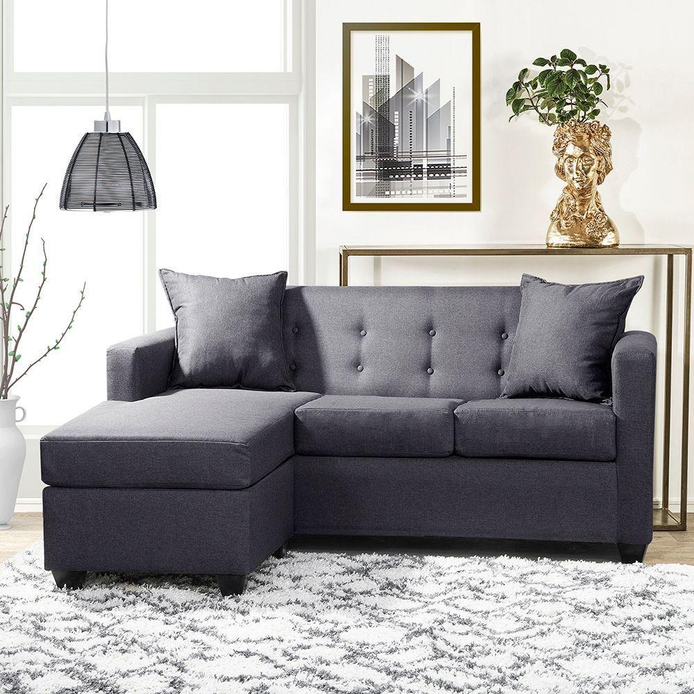 Seccional Intercambiable Gramado tela Gris oscuro 170x130x83-3