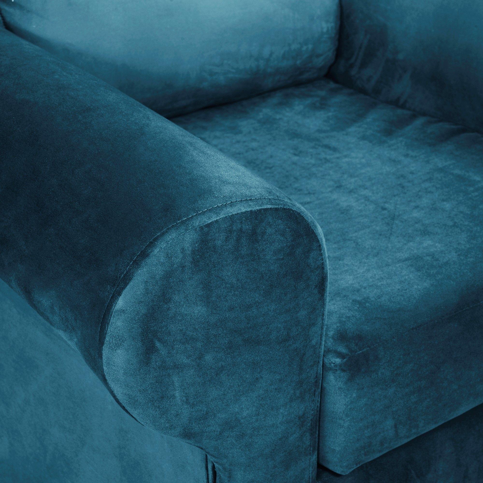 Sillon Beron 1c Felpa  Petroleo  95 x 90 x 100-2