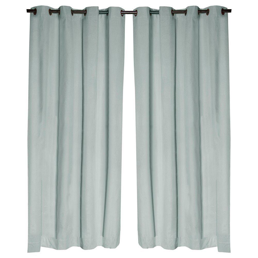 Set 2 Cortinas Black Out . California 1.40 x2.25  Verde Agua-0