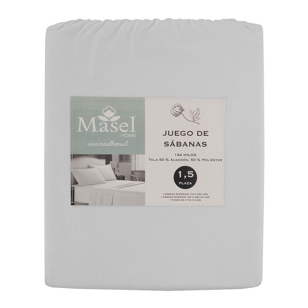 Jgo.Sábanas Polycotton 1.5 pl -144 hilos 4 piezas - Blanco-3