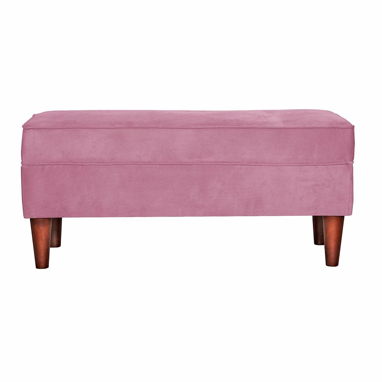 Banqueta Florencia Felpa Rosa 100x45x42 cm-0