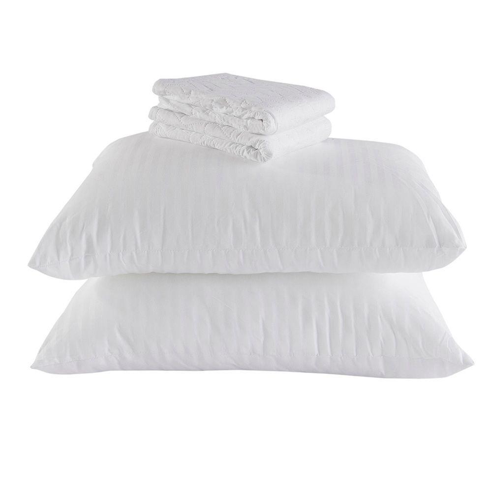 Set  2 Almohadas microfibra 50x70 Premium  y 2 Protectores de Almohadas 50x70 -2