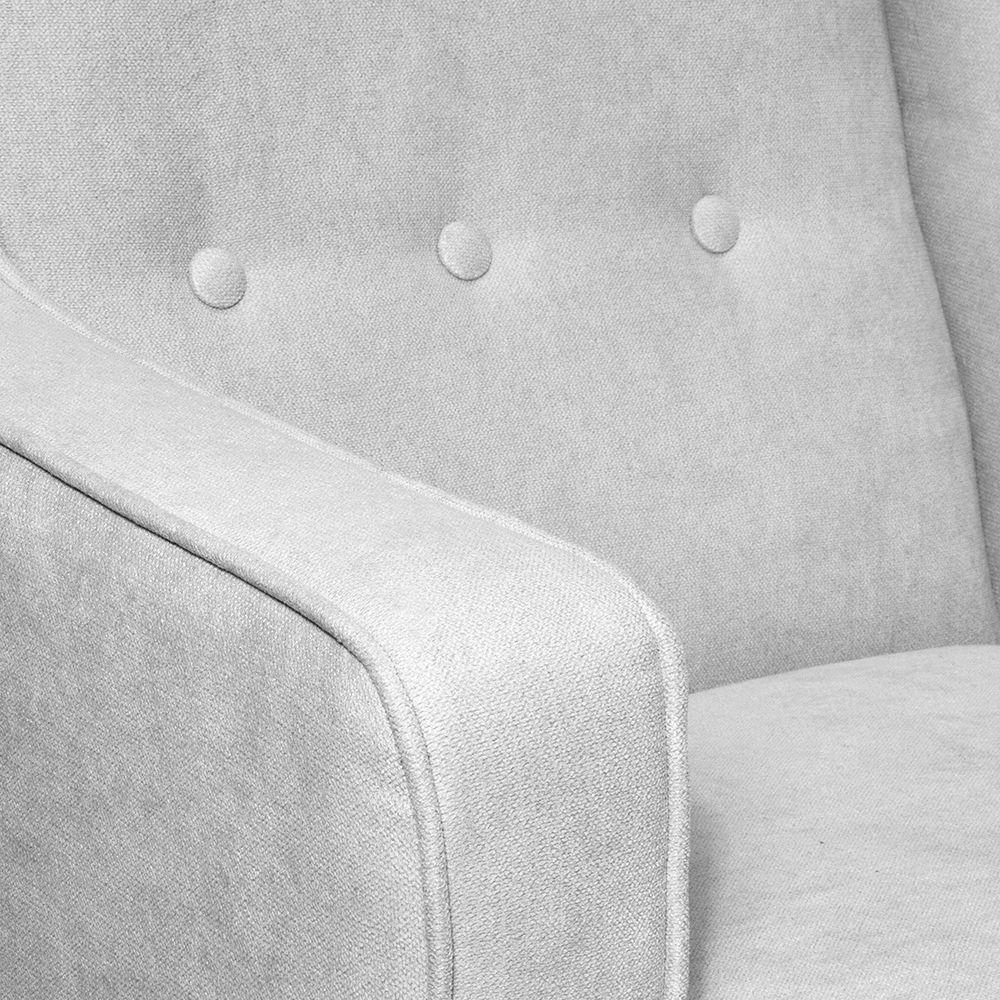 Poltrona 1c Escandinava botones tela Gris claro   68x78x104-2