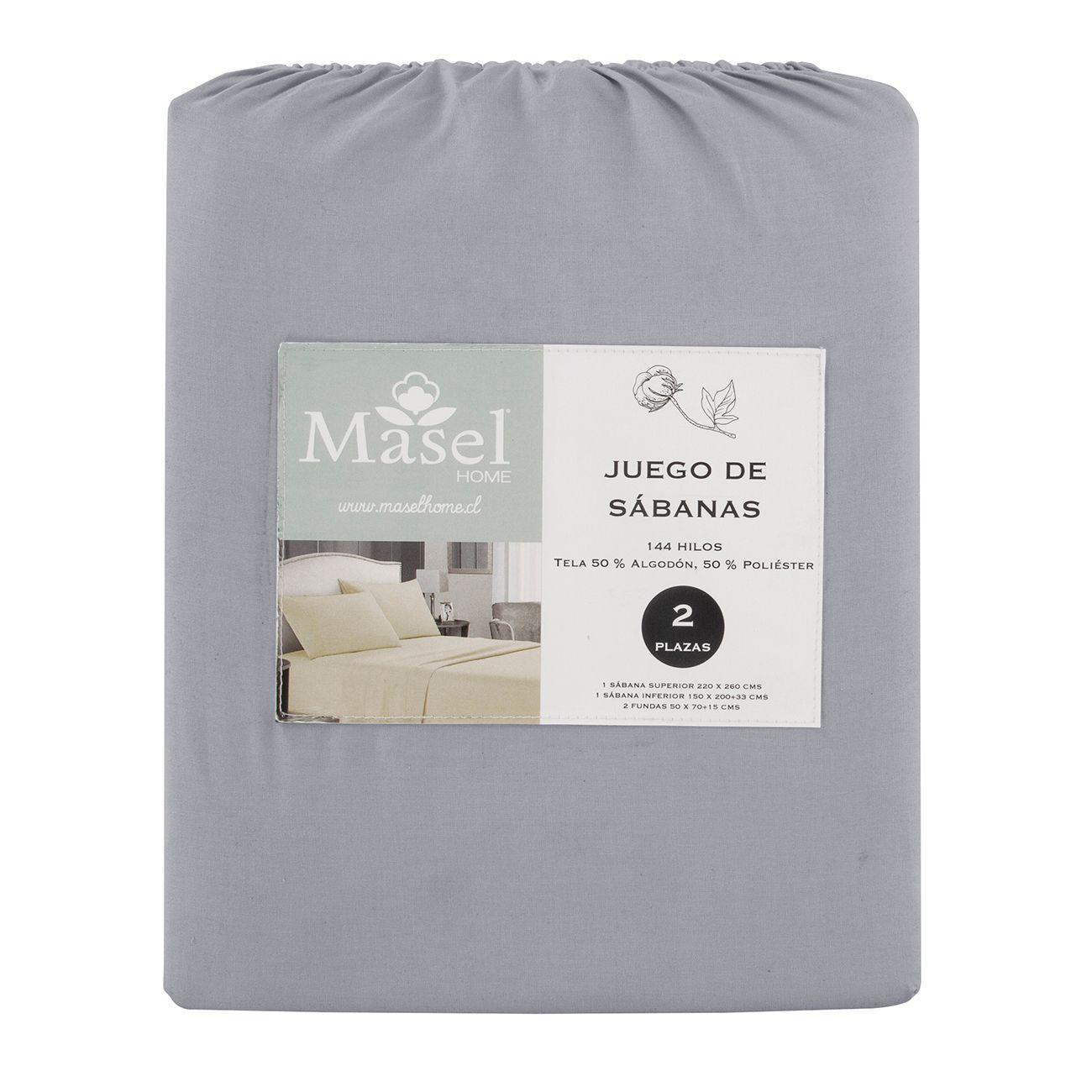 Jgo.Sábanas Polycotton 2pl -144 hilos 4 piezas - Gris-3