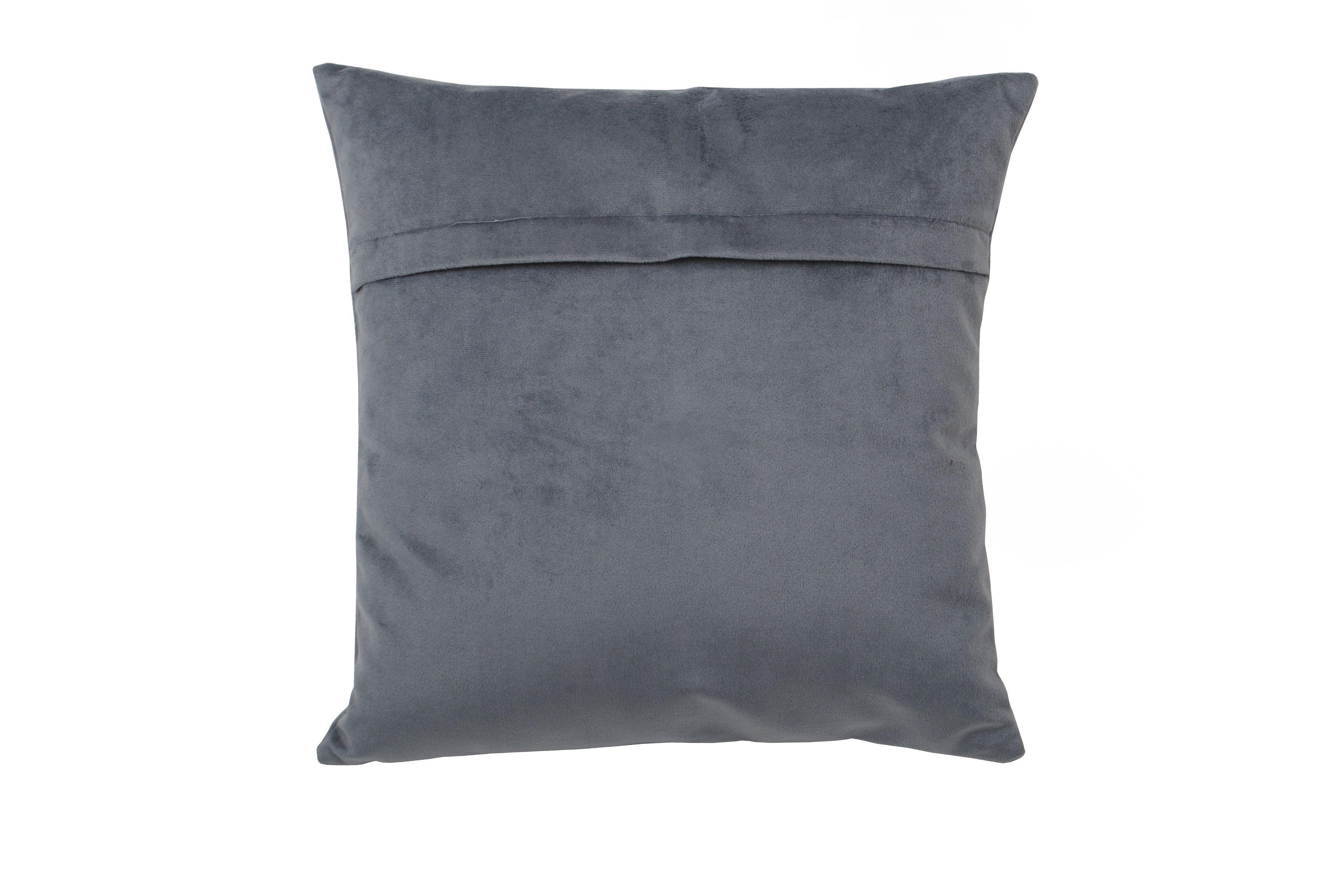 Set 4 Cojines combinados  40X40  Felpa velvet  Ivory y Gris-2