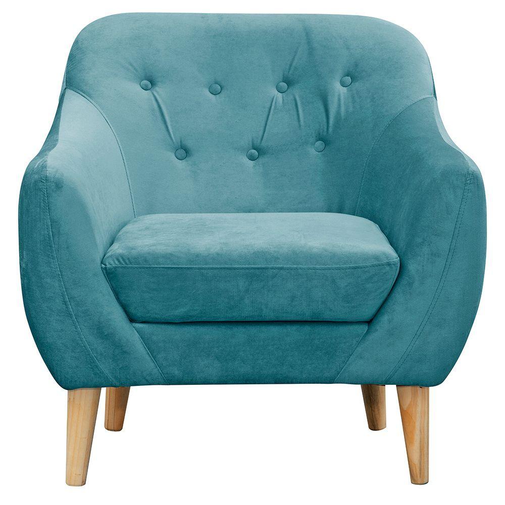 Set 2 Poltronas Norway Felpa Turquesa-1