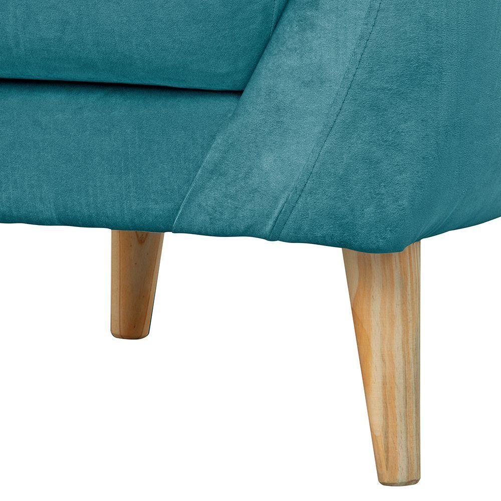 Set 2 Poltronas Norway Felpa Turquesa-3