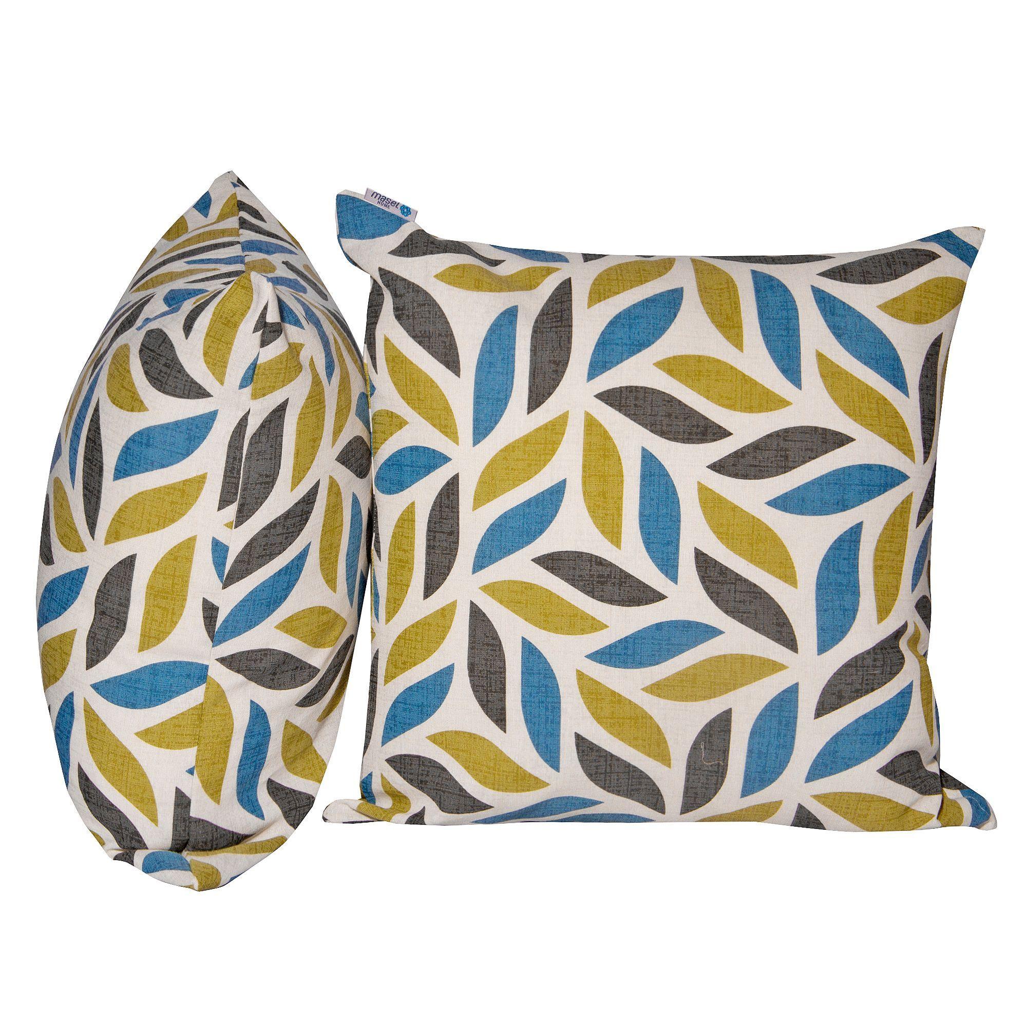 Set 2 Cojines Lona Española Geo 50X50 Azul-2