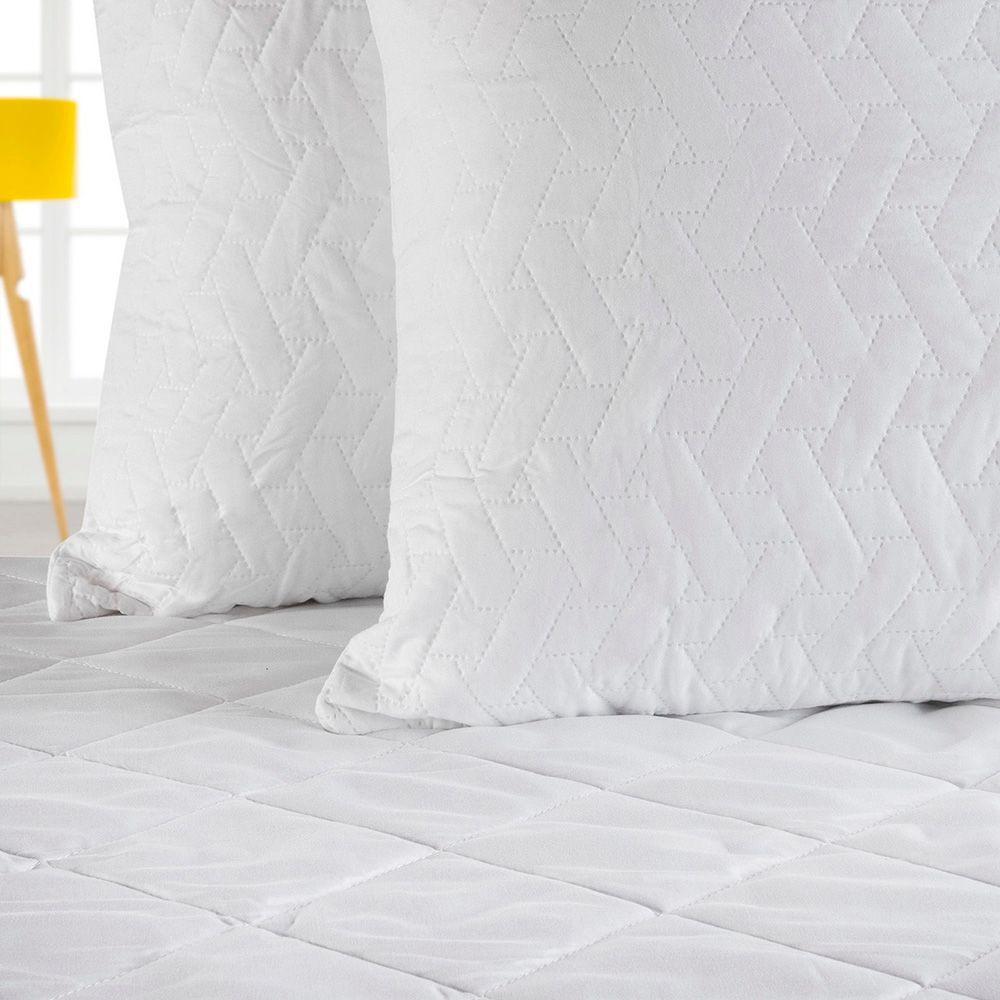 Set  Cubre colchón Microfibra  1.5PL  y 2 Fundas  Protectoras  de Almohadas 50x70 -2