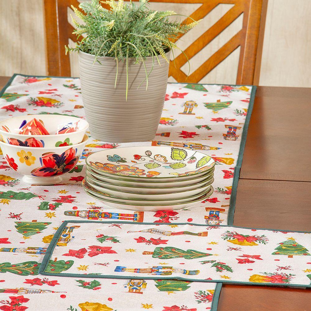 set Camino de mesa c 6 individuales Lona espa ola estampada Navidad Regalos-2