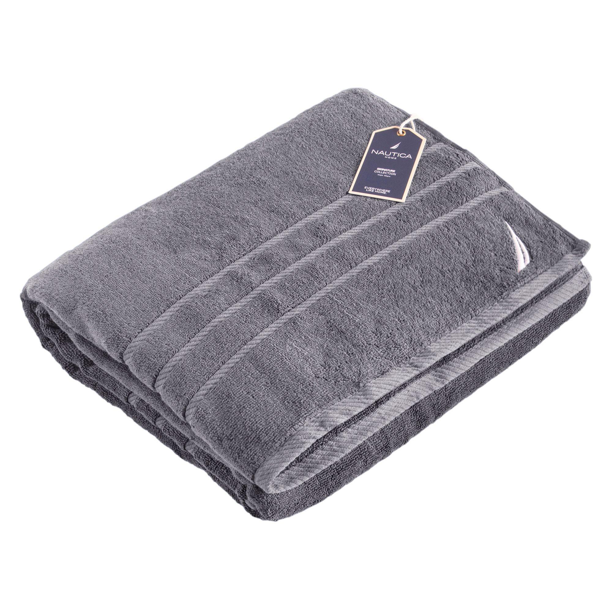 Toalla de Ba o Nautica Home 100 algodon 76X 137 Gris Oscuro-2