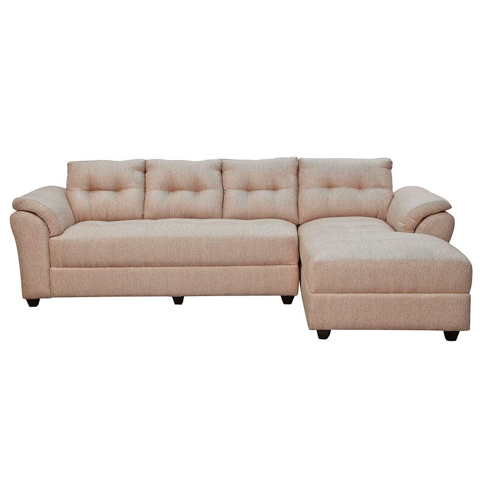  Seccional Milan 3c c/Resortes  Derecho Tela  Beige 295x190 x100-0