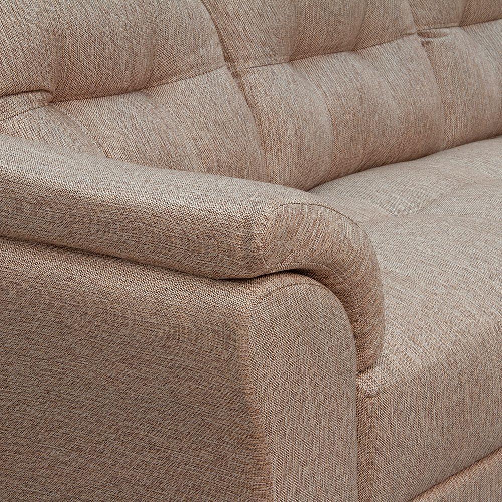  Seccional Milan 3c c/Resortes  Derecho Tela  Beige 295x190 x100-3